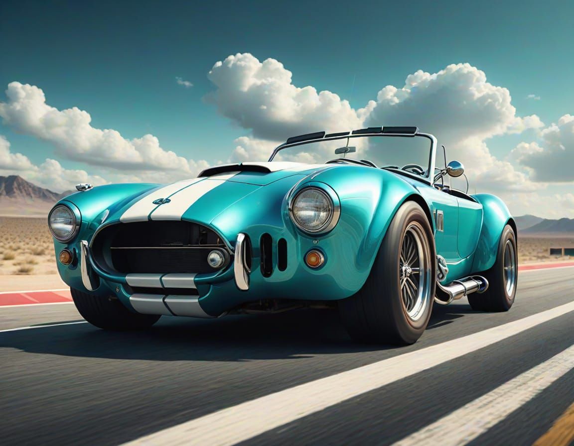 Turquoise colored 1965 Shelby Cobra 427