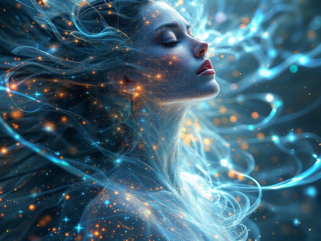 Ethereal Goddess of Mystic Energy Radiates Power and Majesty