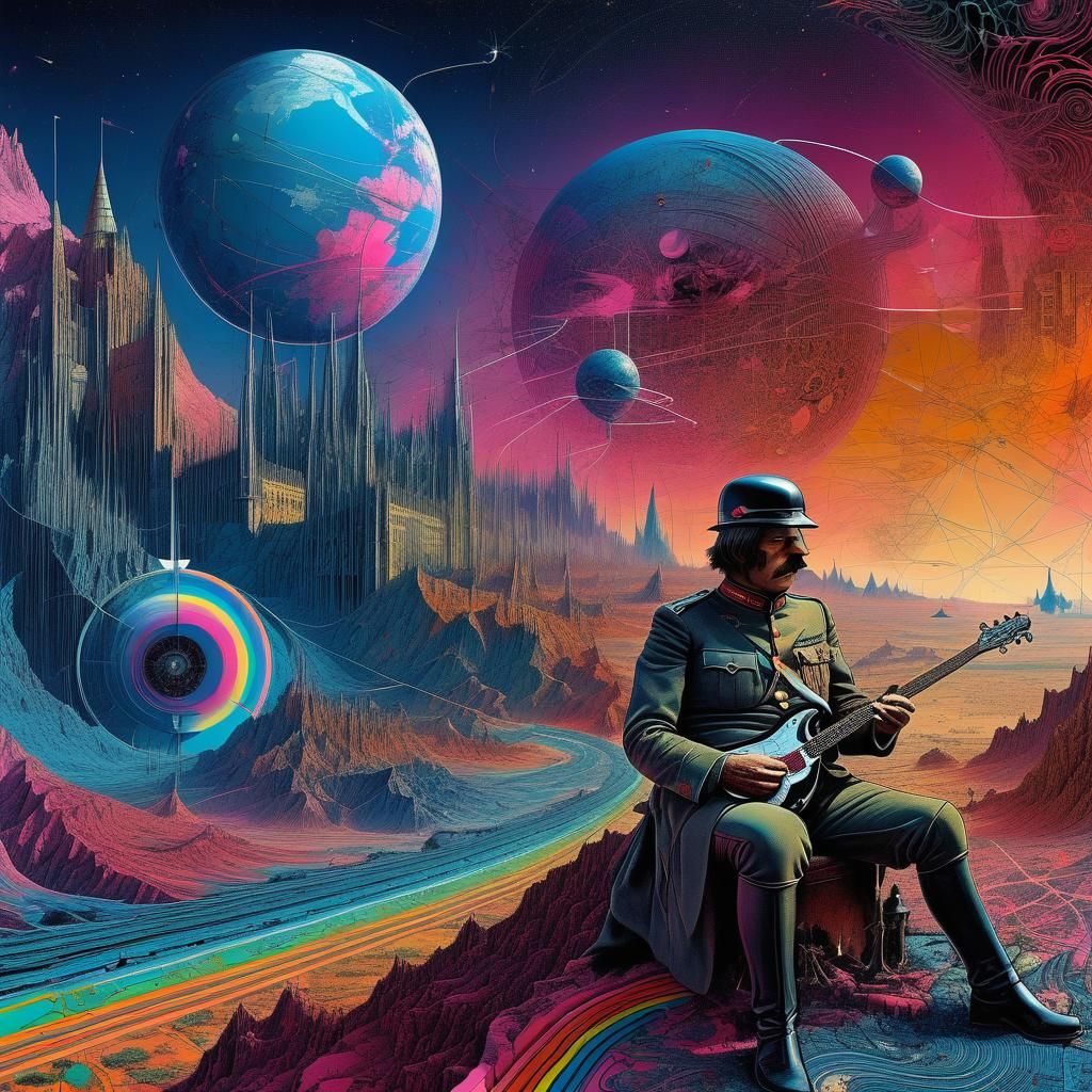 Surreal Psychedelic Map in Maximalist Style