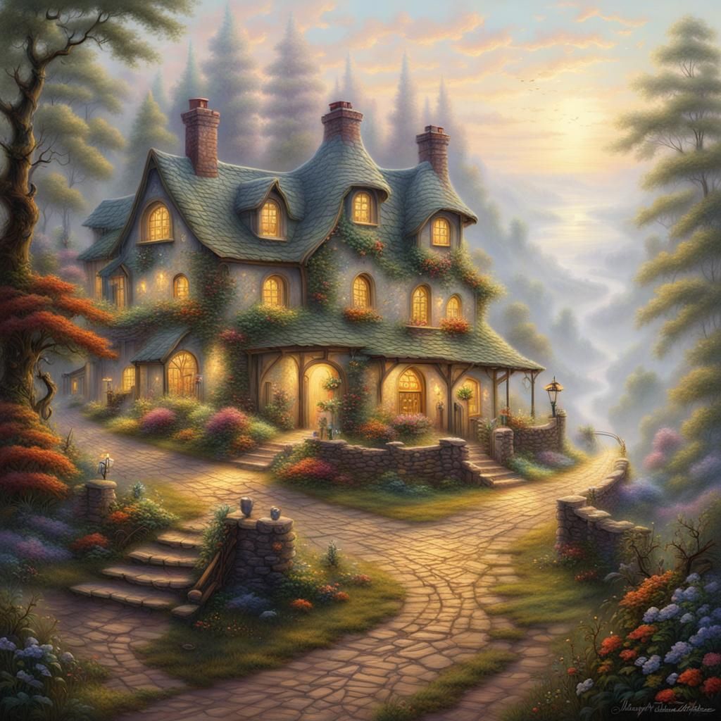 Ethereal Fantasy Inn on a Lonely Road