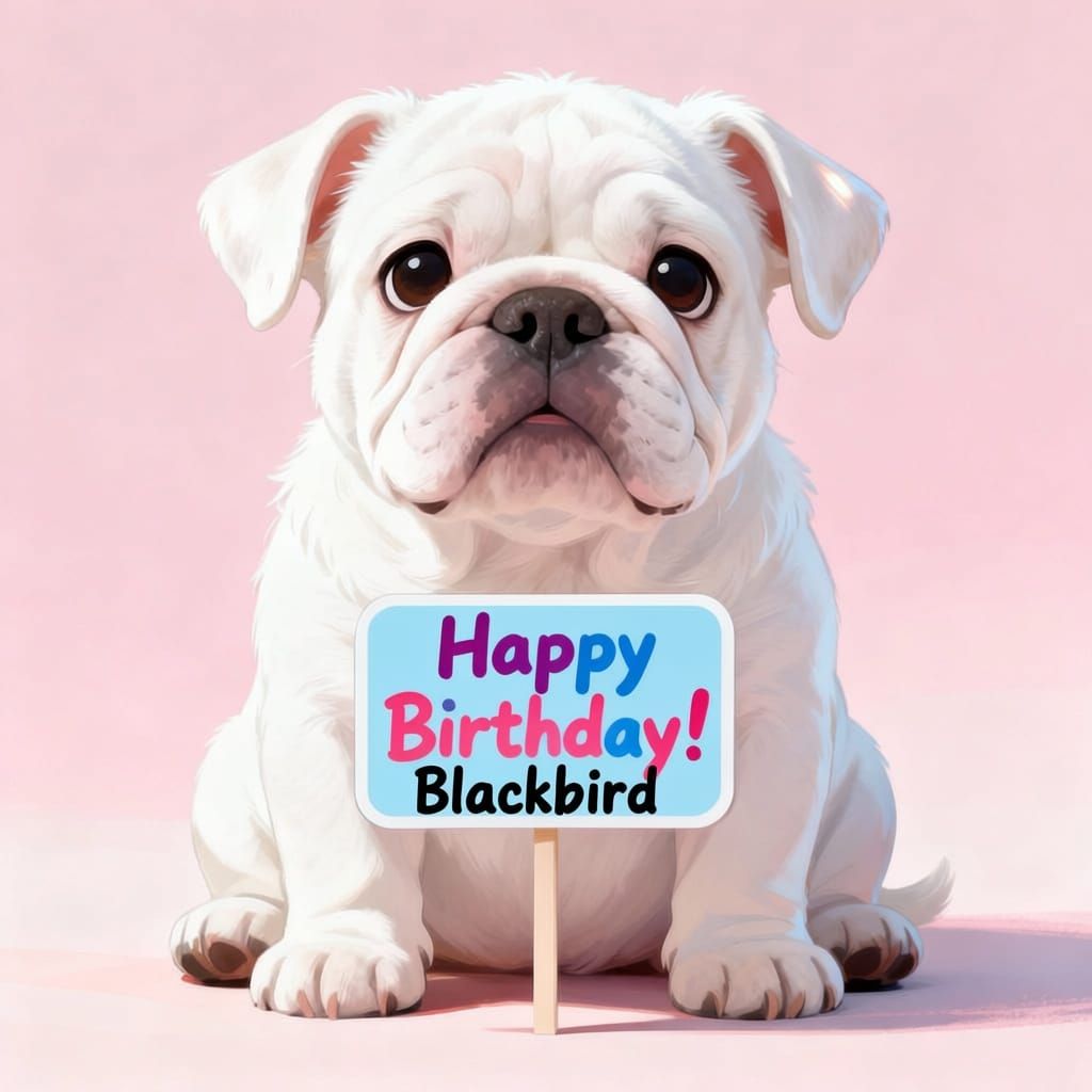 Blackbird Text Overlay for Birthday