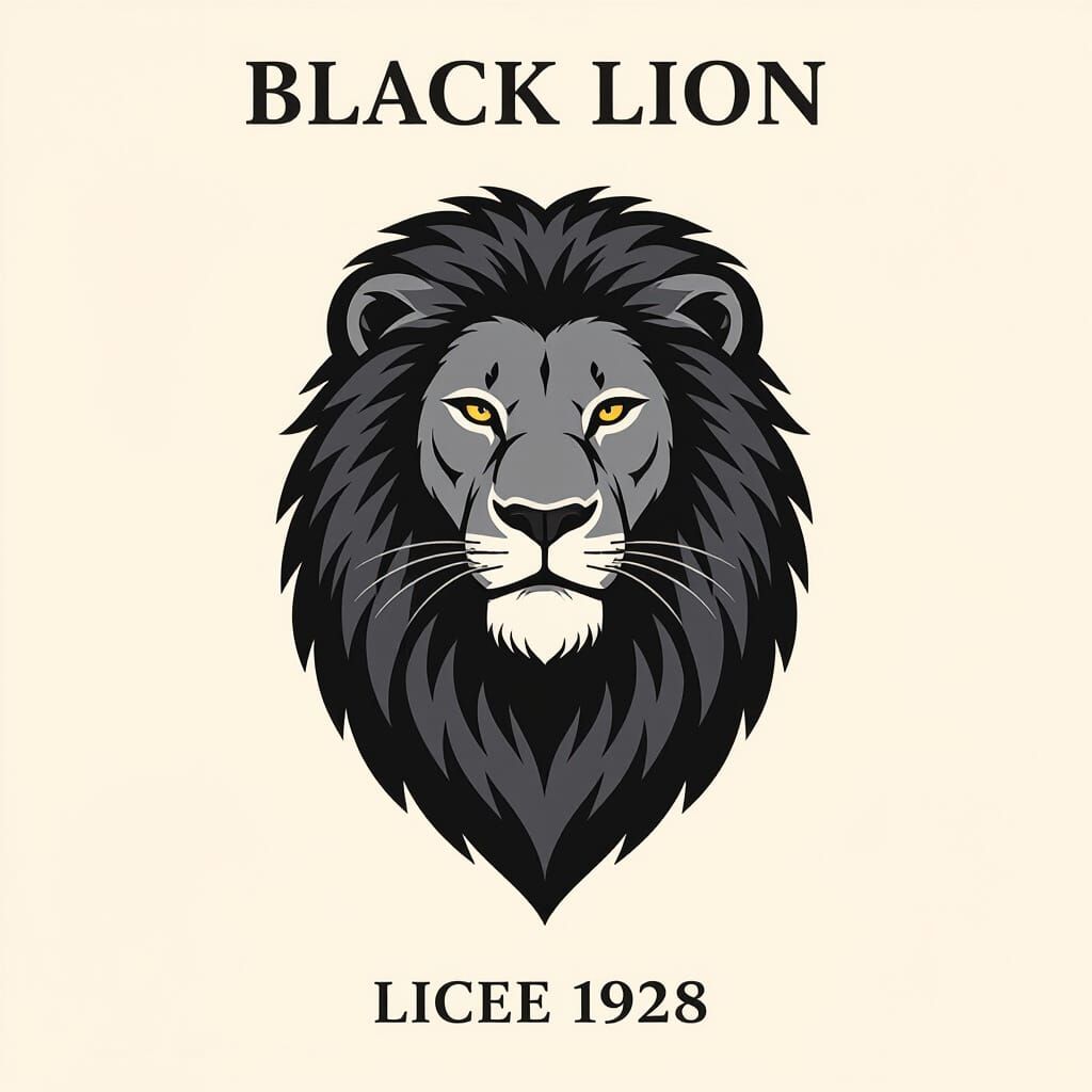 Majestic Black Lion Generated by AI