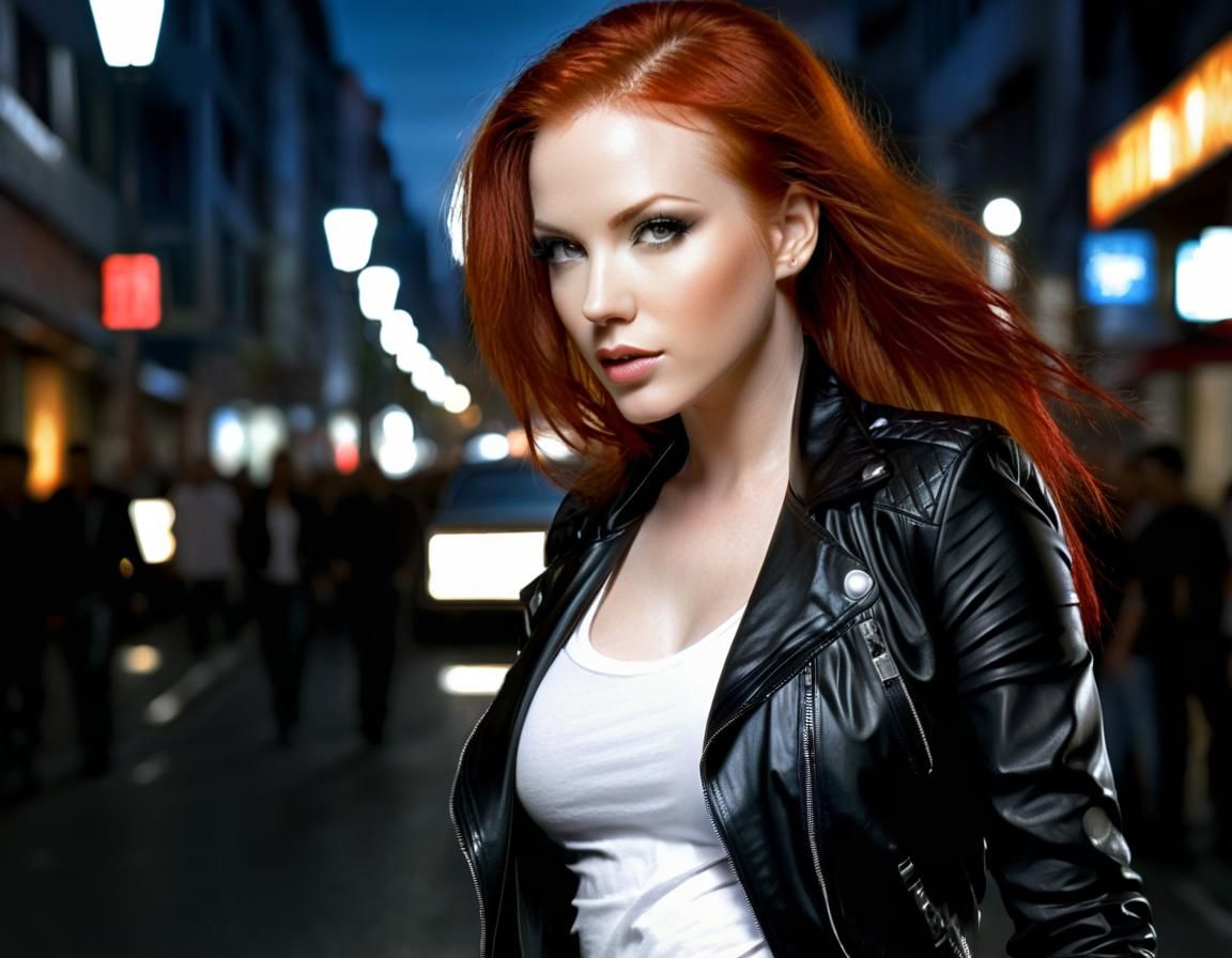 Woman with Red Hair in Luis Royo Portrait