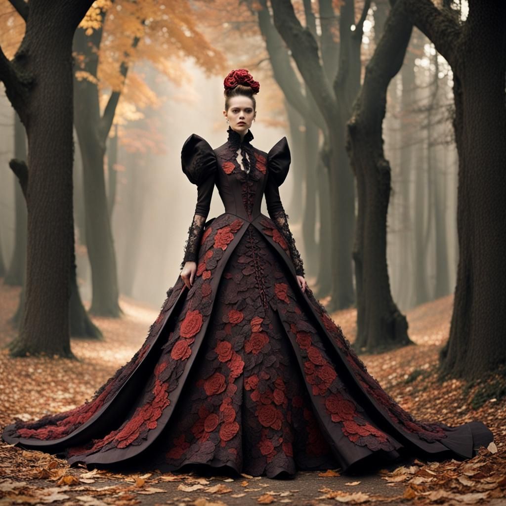 Paper Collage Ball Gown : Alexander McQueen Gothic Fashion :...