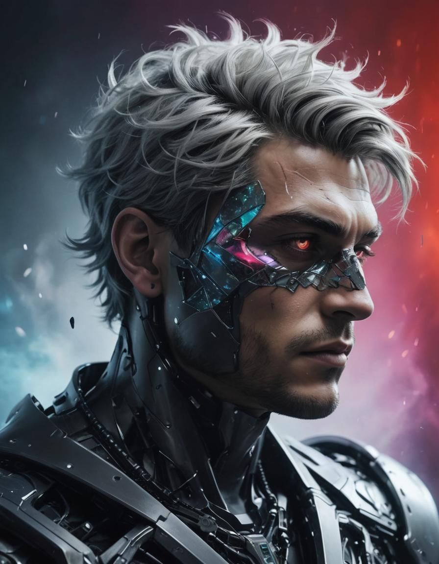 Neofuturistic Male Fashion in Geometric Fauvism Style