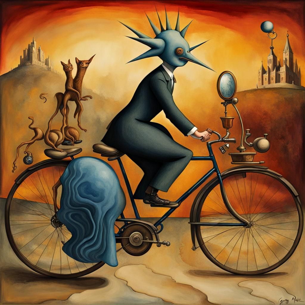Surreal Bicycle Dreamscape in Magical Realism Style