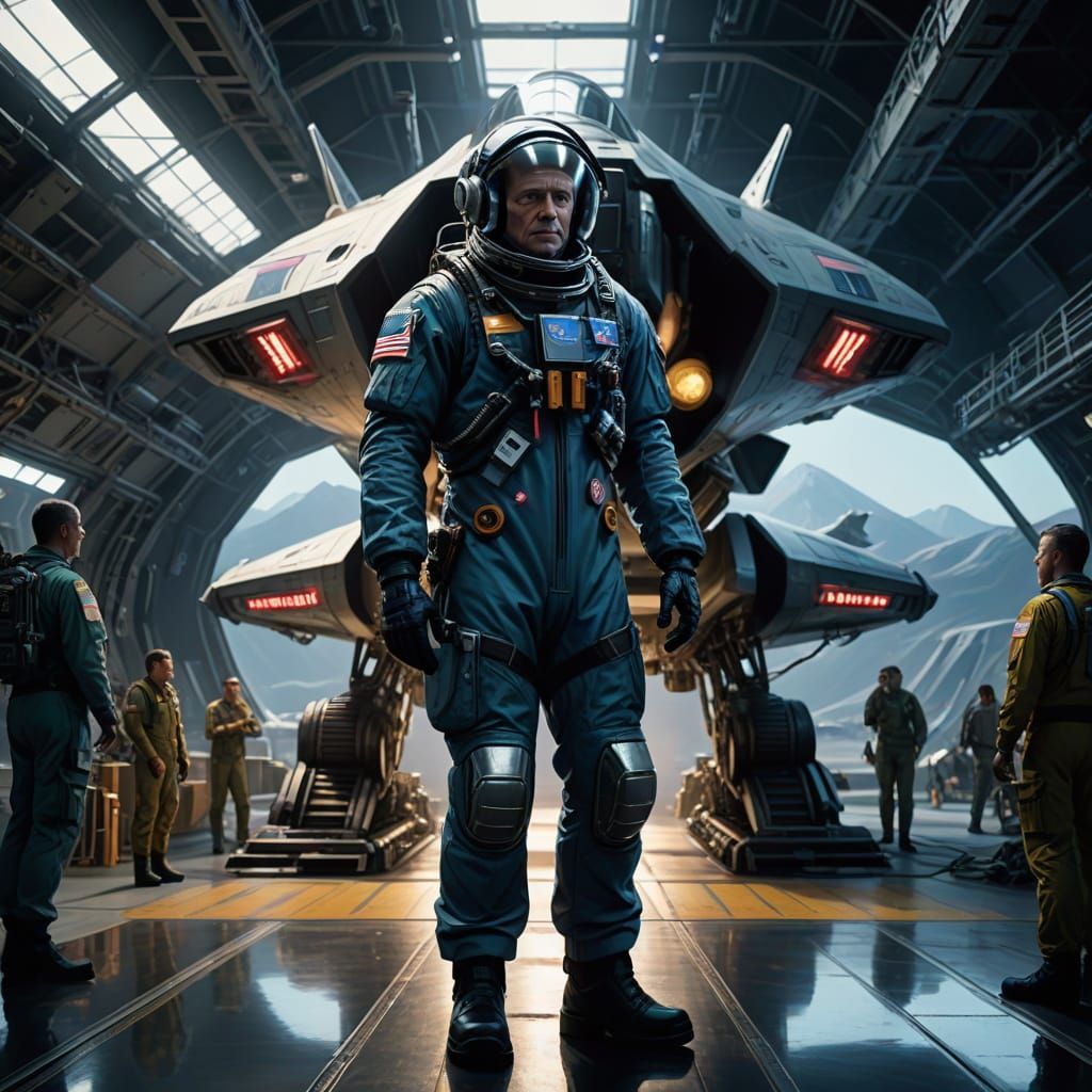 Sleek Futuristic Spacecraft Concept Art in Cyberpunk Aesthet...