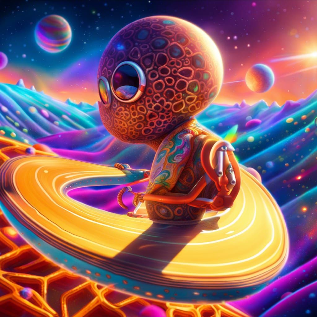 Pretzel People's Cosmic Surf Adventure: Holographic Illustra...