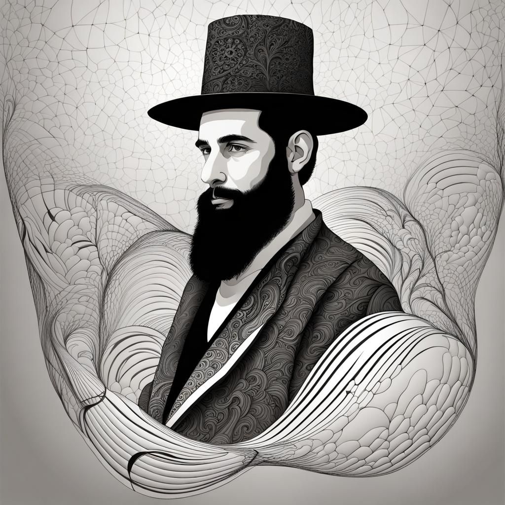 Ultra-Orthodox Jew in Abstract Fractal Art