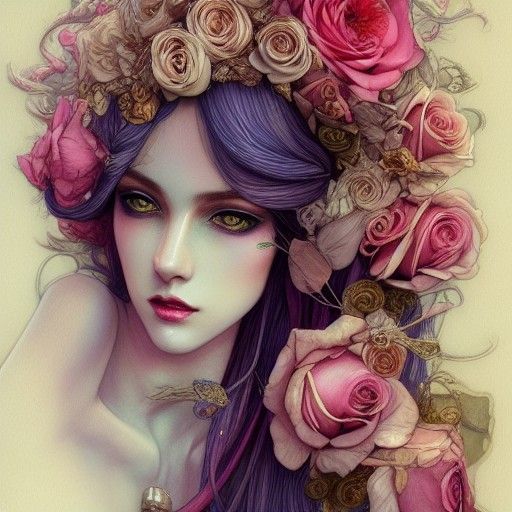 Decadent Androgynous God Portrait in Winter Colors