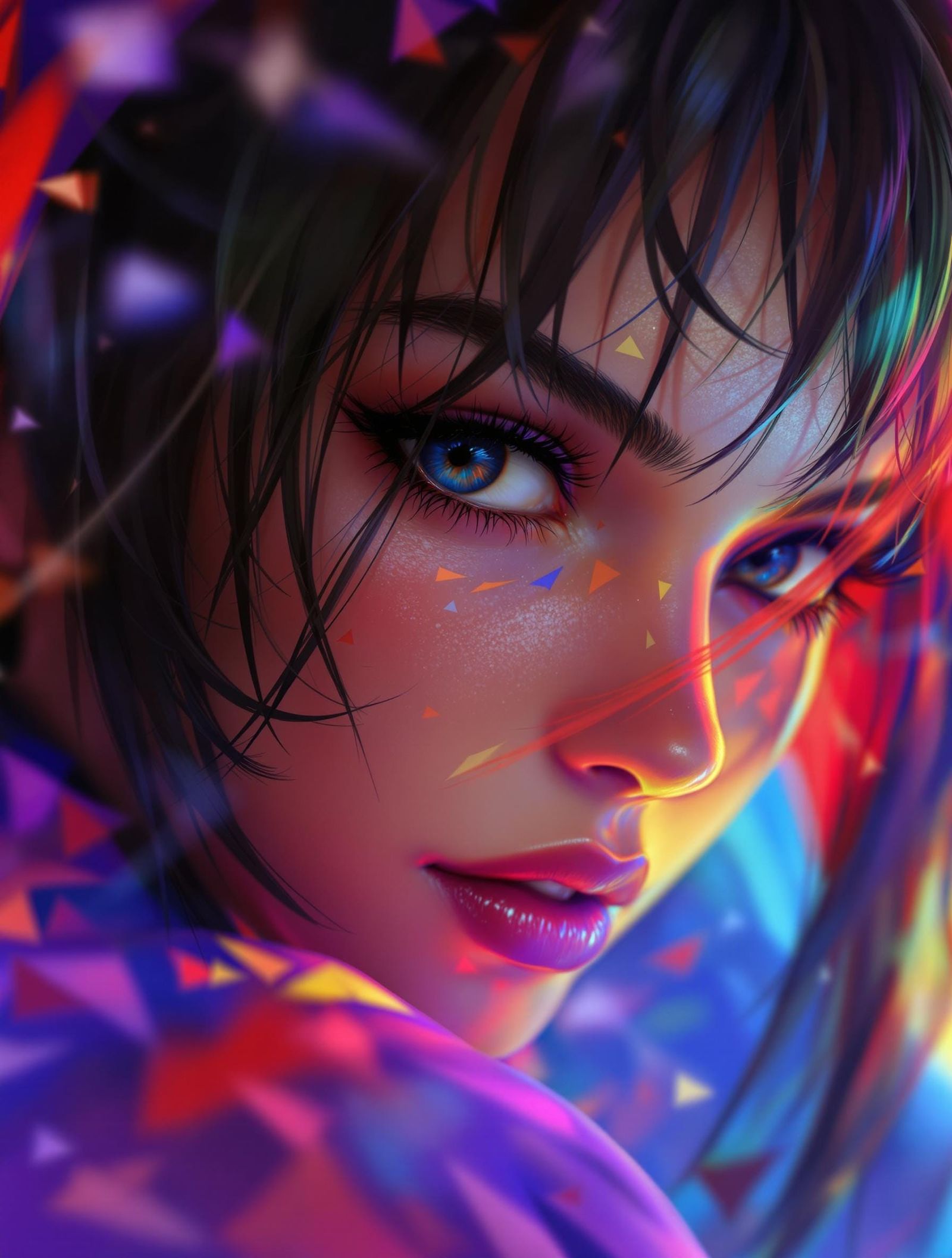 Hyperrealistic Street Fighter Portrait in Vibrant Colors