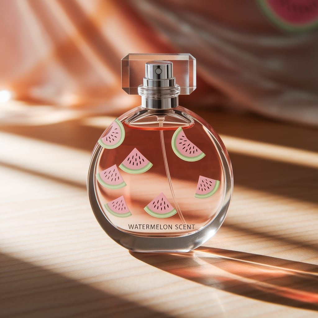 Elegant Watermelon Scent Perfume Bottle with Frosted Glass a...