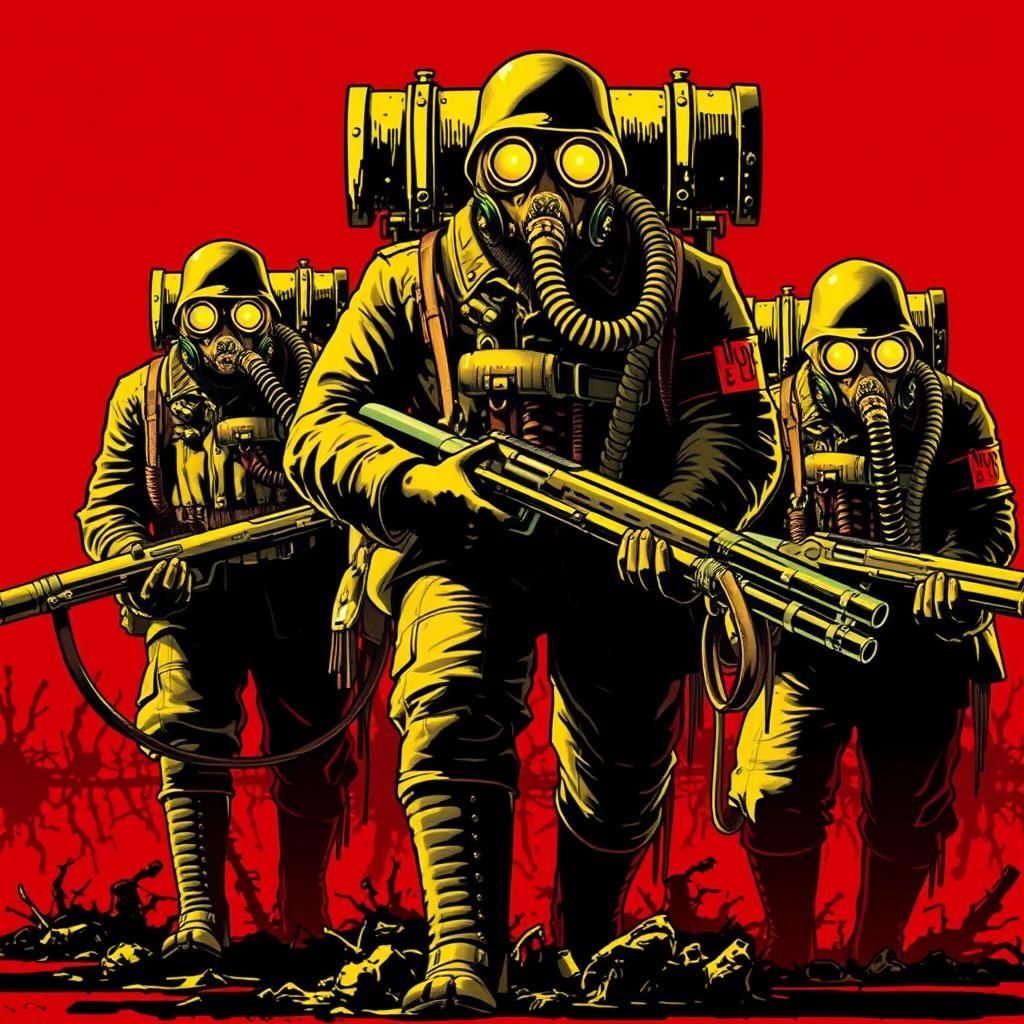 Rotoscoped Orcs in Steampunk WWII Uniforms