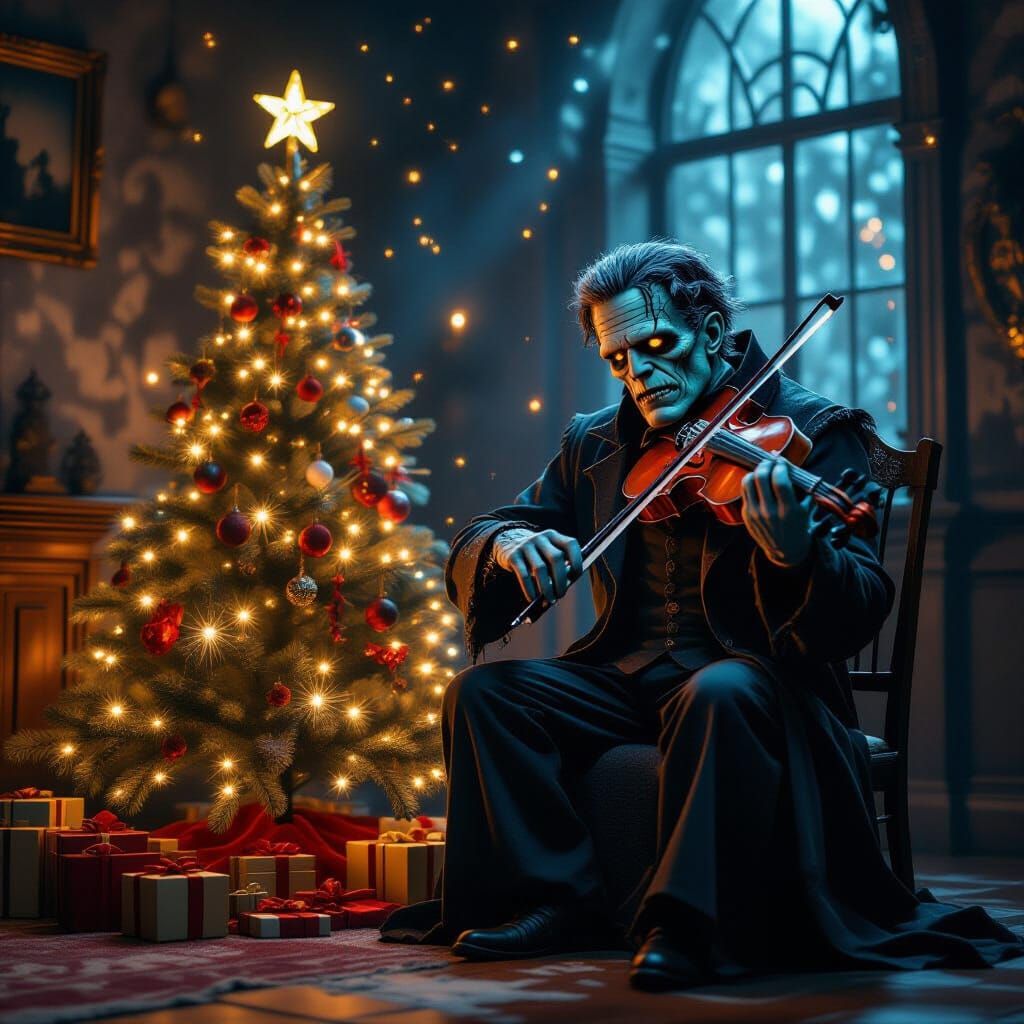 Dark Theme - Frankenstein's monster plays the violin by the ...