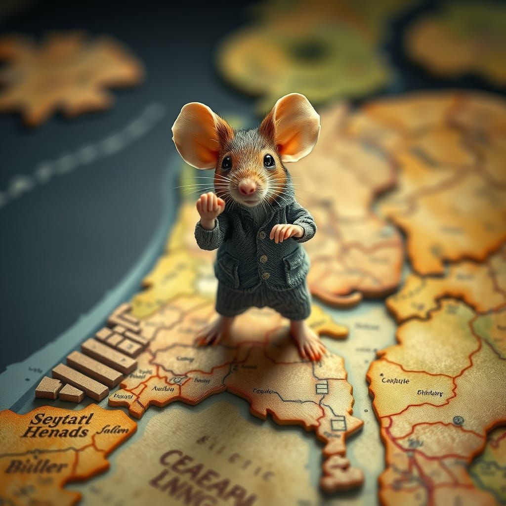 Mouse on Netherlands Map in Sci-Fi Style