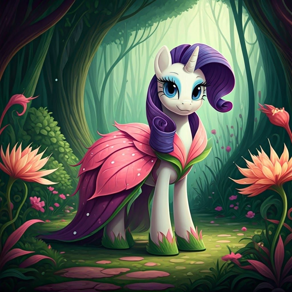 Elegant Rarity Dances Among Whimsical Garden Blooms