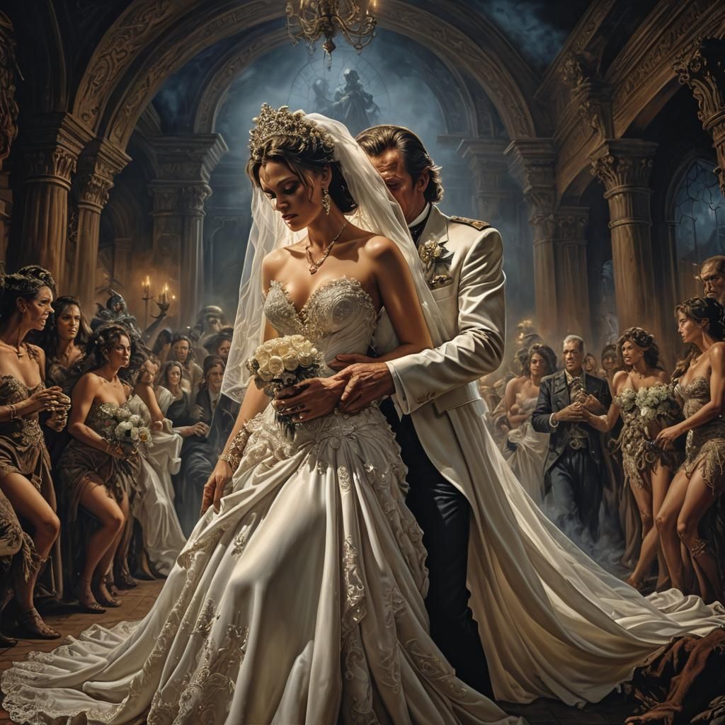 Hyperrealistic Wedding Night Scene in HDR