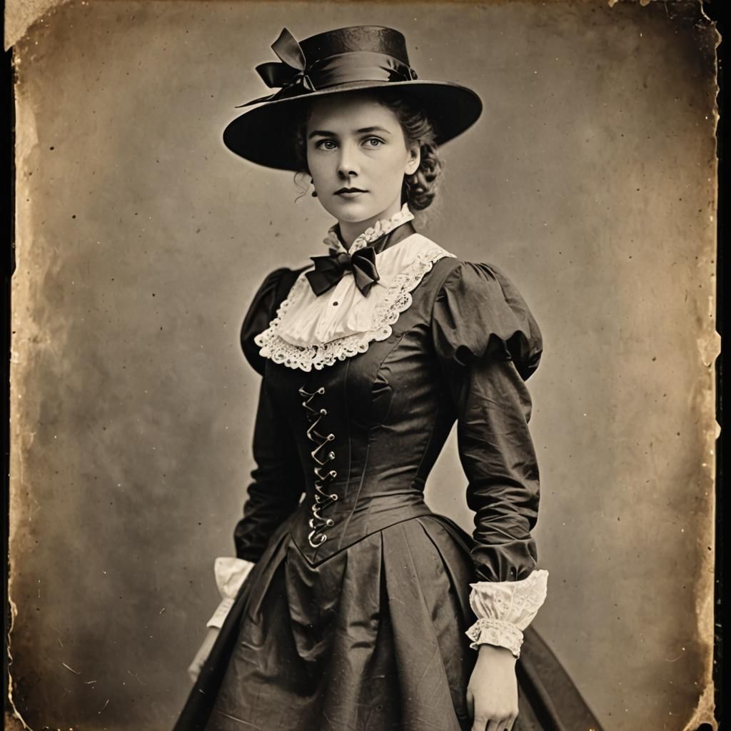 Elegant Woman in Vintage Fashion with Corset