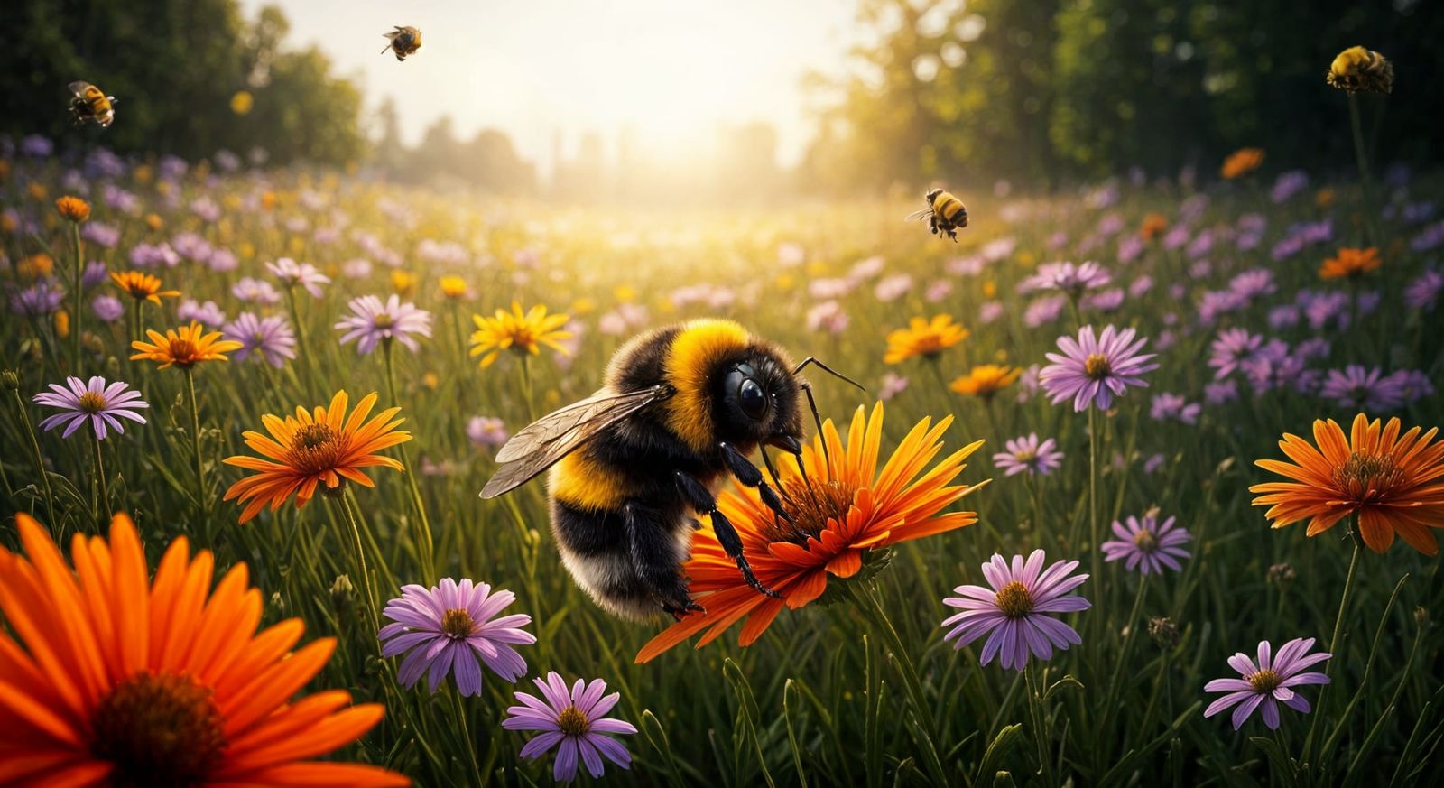 Vibrant Floral Portrait in Cyberpunk Style