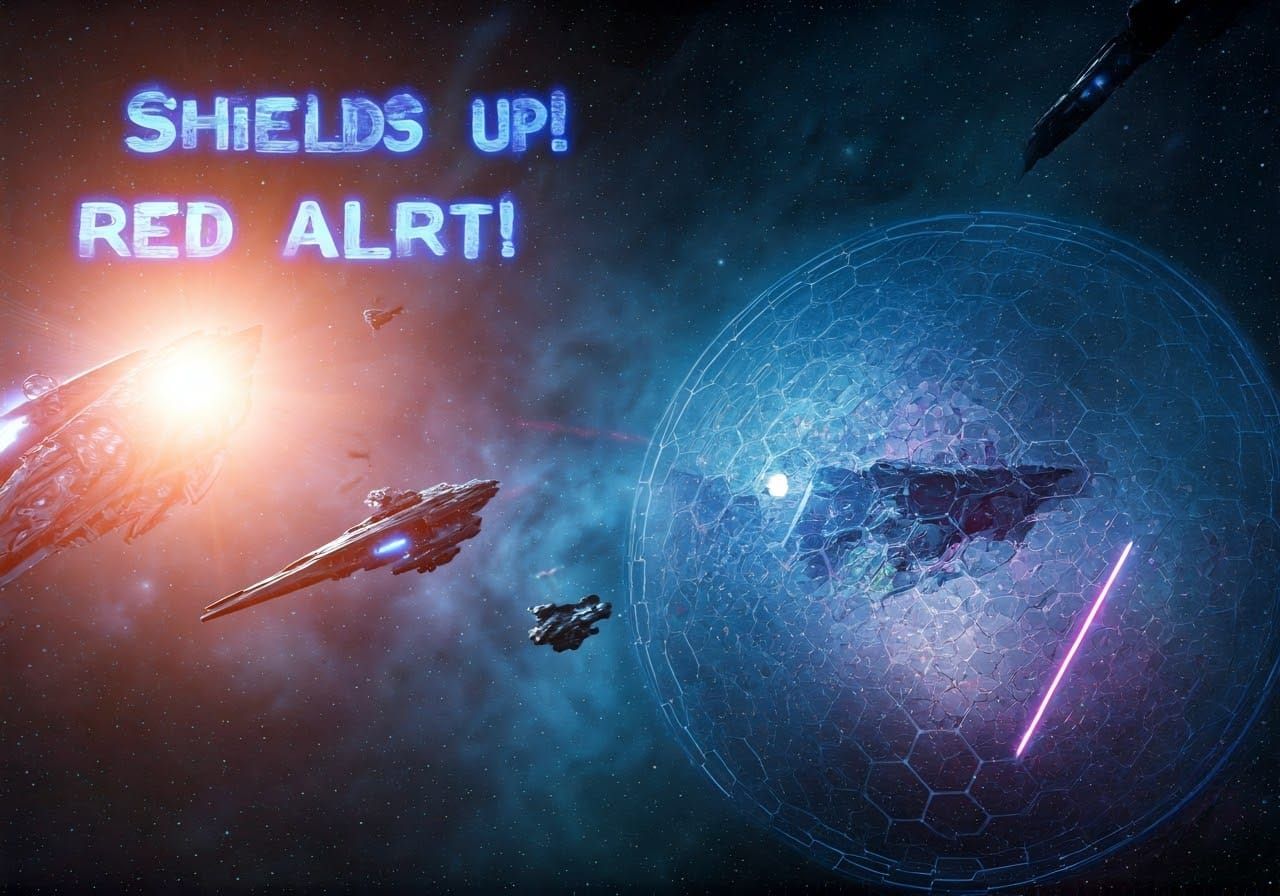 Surreal Cosmic Space Battle in Hyperrealistic CGI Style