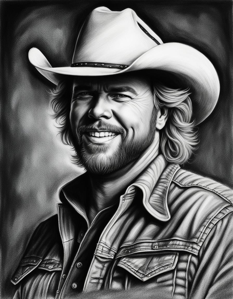 Toby Keith fan art "Should have been a cowboy". Rest in Paradise.