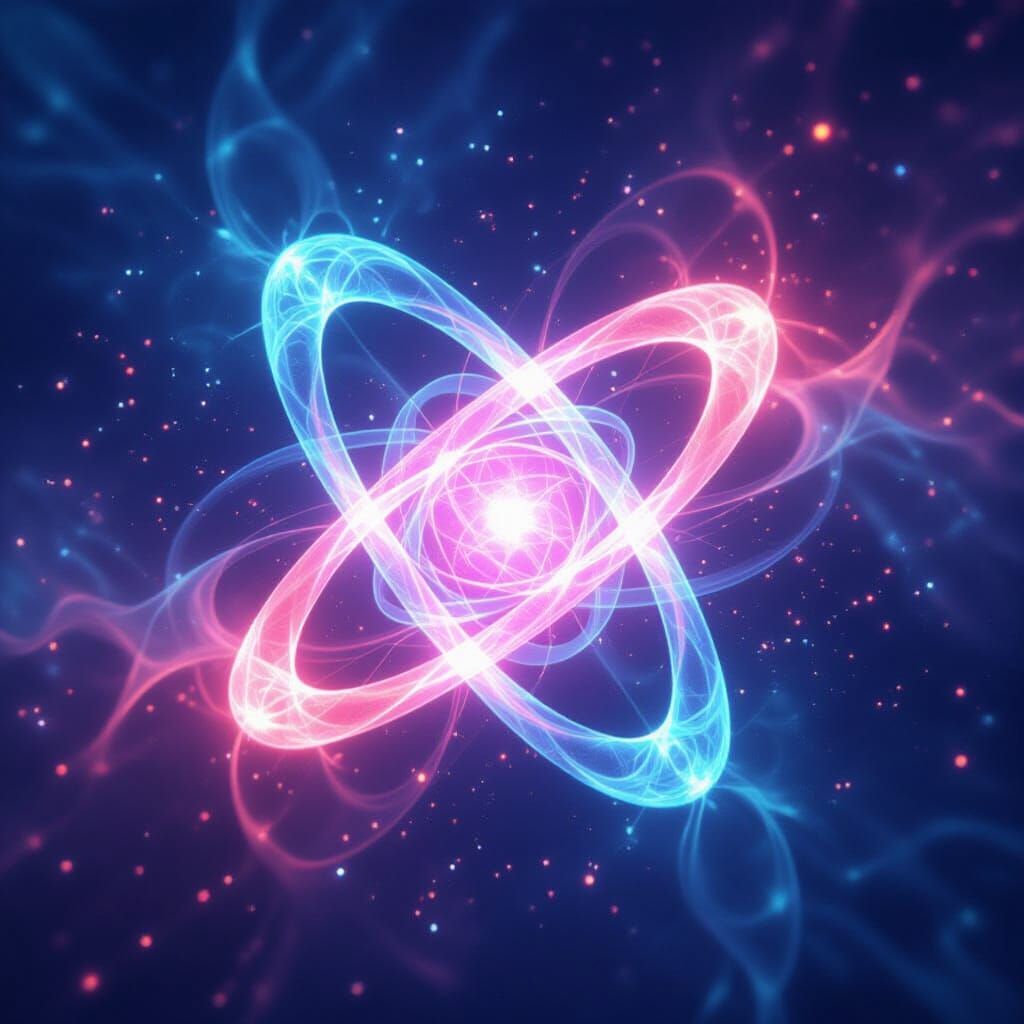 Glowing Hydrogen Atoms in Holographic Visionary Art