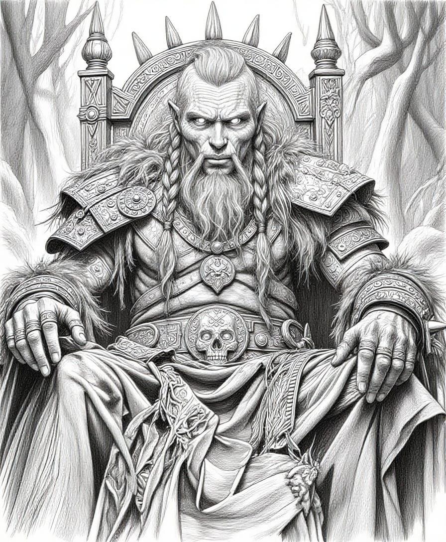 Terrifying Undead Viking Chieftain on Throne
