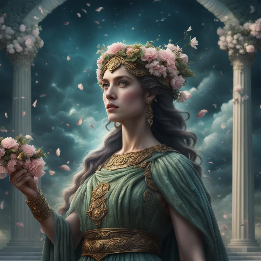 Persephone, Goddess of Spring: Detailed Digital Art