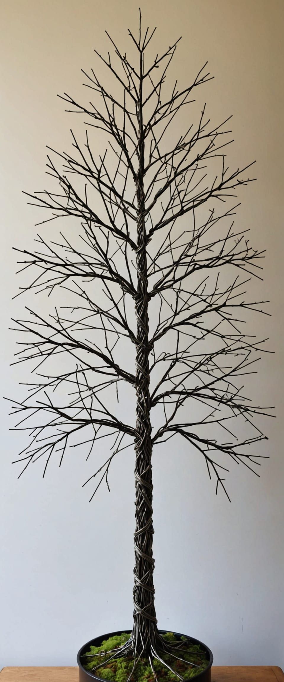 Abstract Metal Wire Tree Sculpture