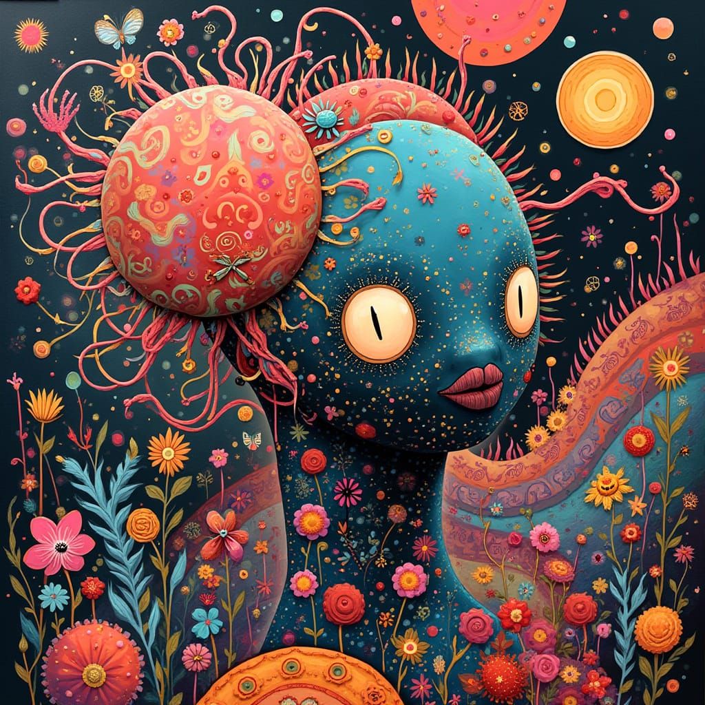 Vibrant Eclectic Art in Surreal Abstract Pop Style