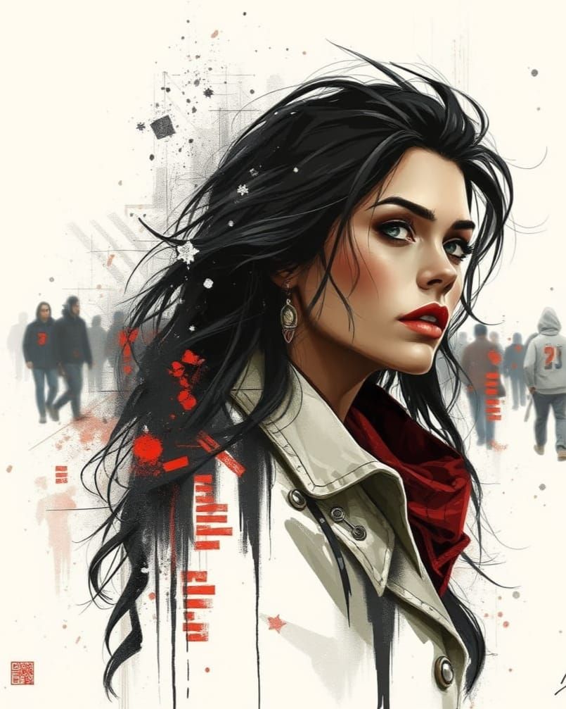 Figurative Portrait in a Merging of Surrealist and Expressio...