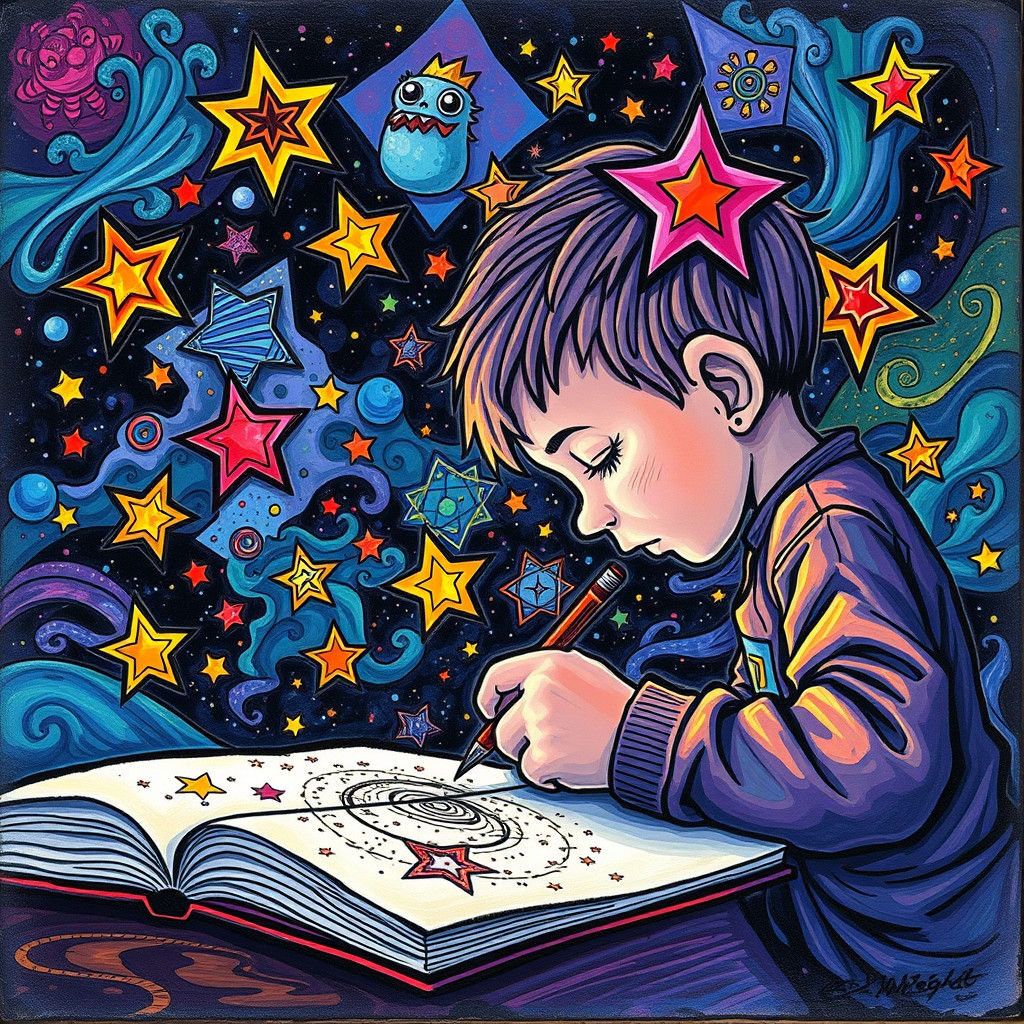 Psychedelic Star Doodle Comes to Life as Impasto