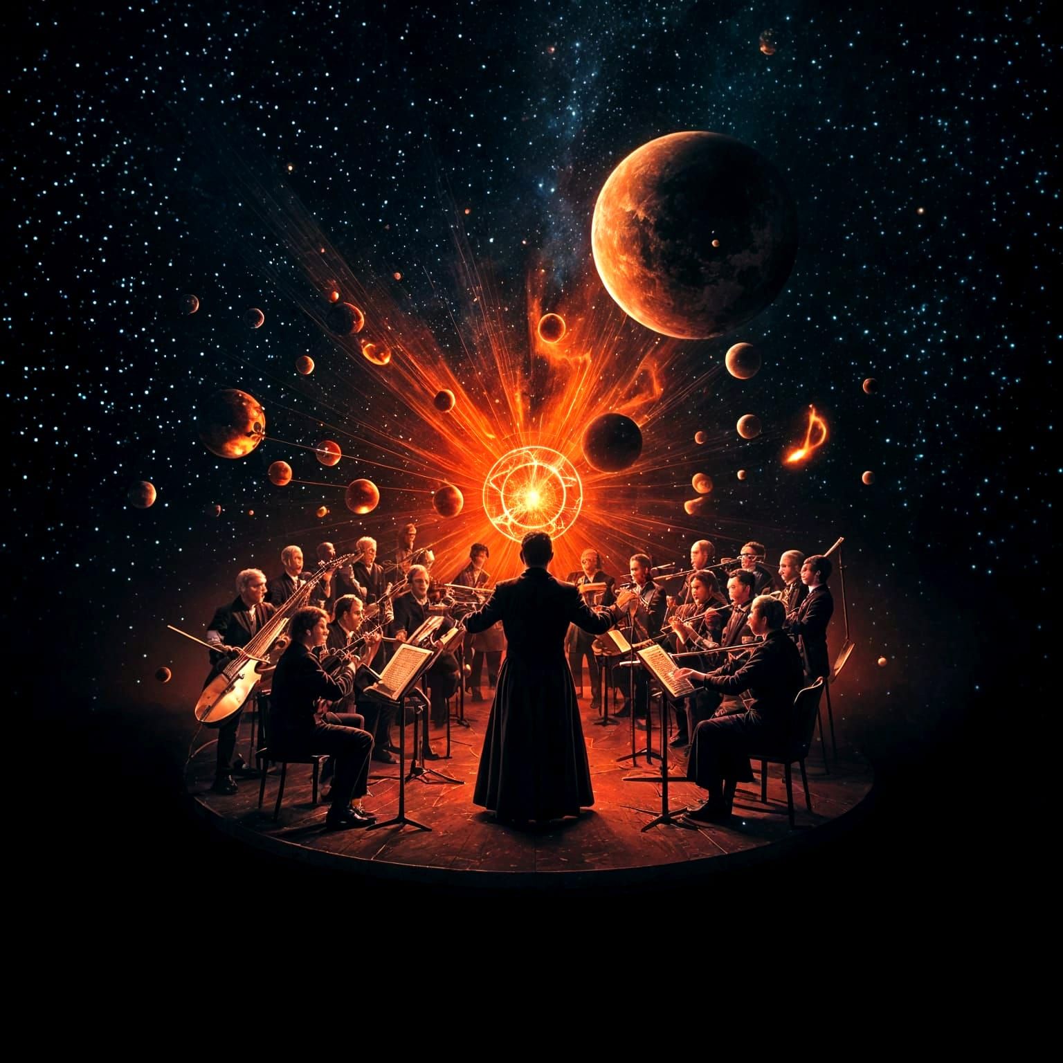 Cosmic Orchestra Plays Divine Harmony in Deep Space