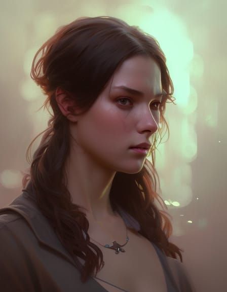 Detailed Female Portrait with Volumetric Lighting