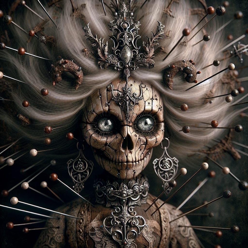 Eerie Voodoo Doll in Dark Fantasy Style
