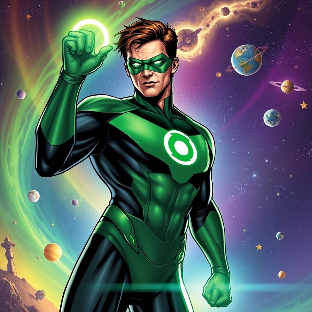 Heroic Green Lantern Hal Jordan in Cosmic Realism