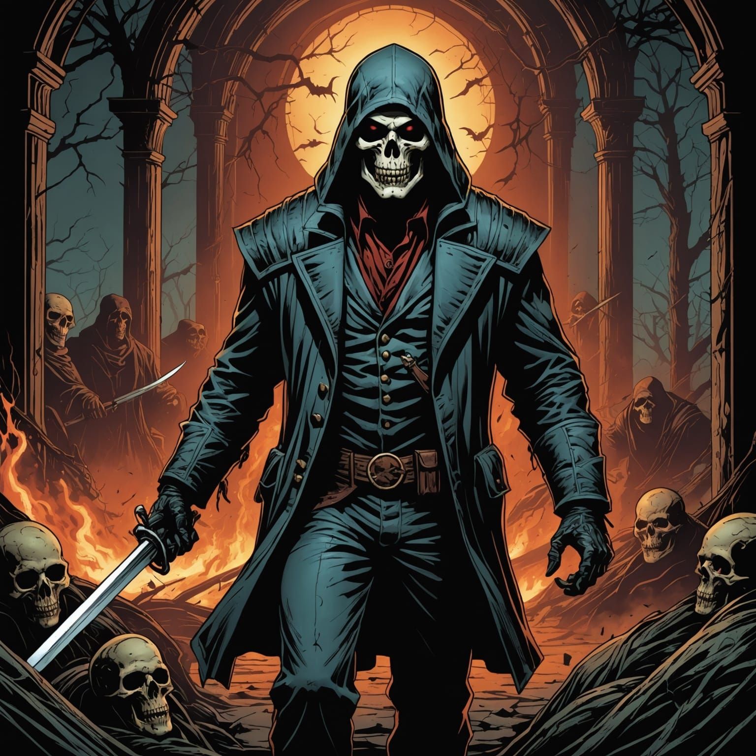 The Death: Comic Book Horror Illustration