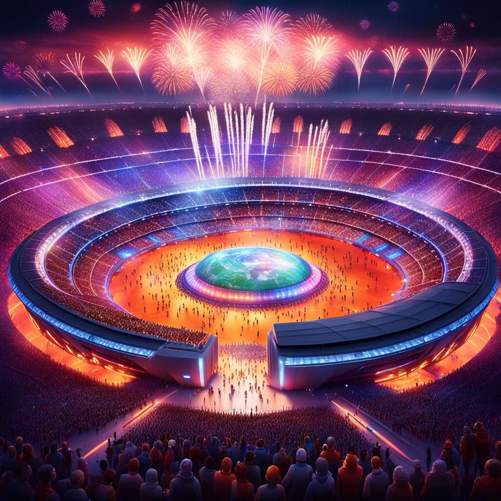 Martian Olympics: Futuristic Digital Art Concept