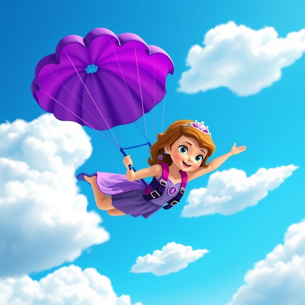 Princess Sofia Skydiving in Disney Junior Style