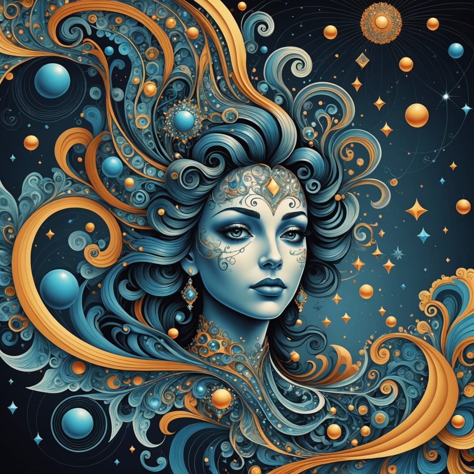 Abstract Fractal Design with 3D Shading