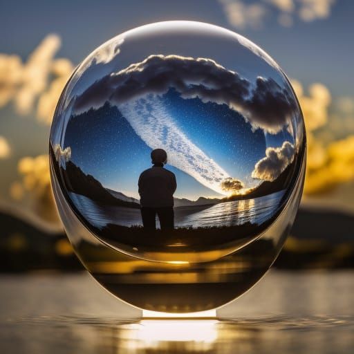 Sun and Moon in Old Man's Eyes: 3D Rendered Impressionism