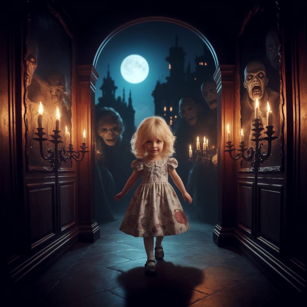 Charming Girl Encounters Grotesque Apparitions in Grand Mans...