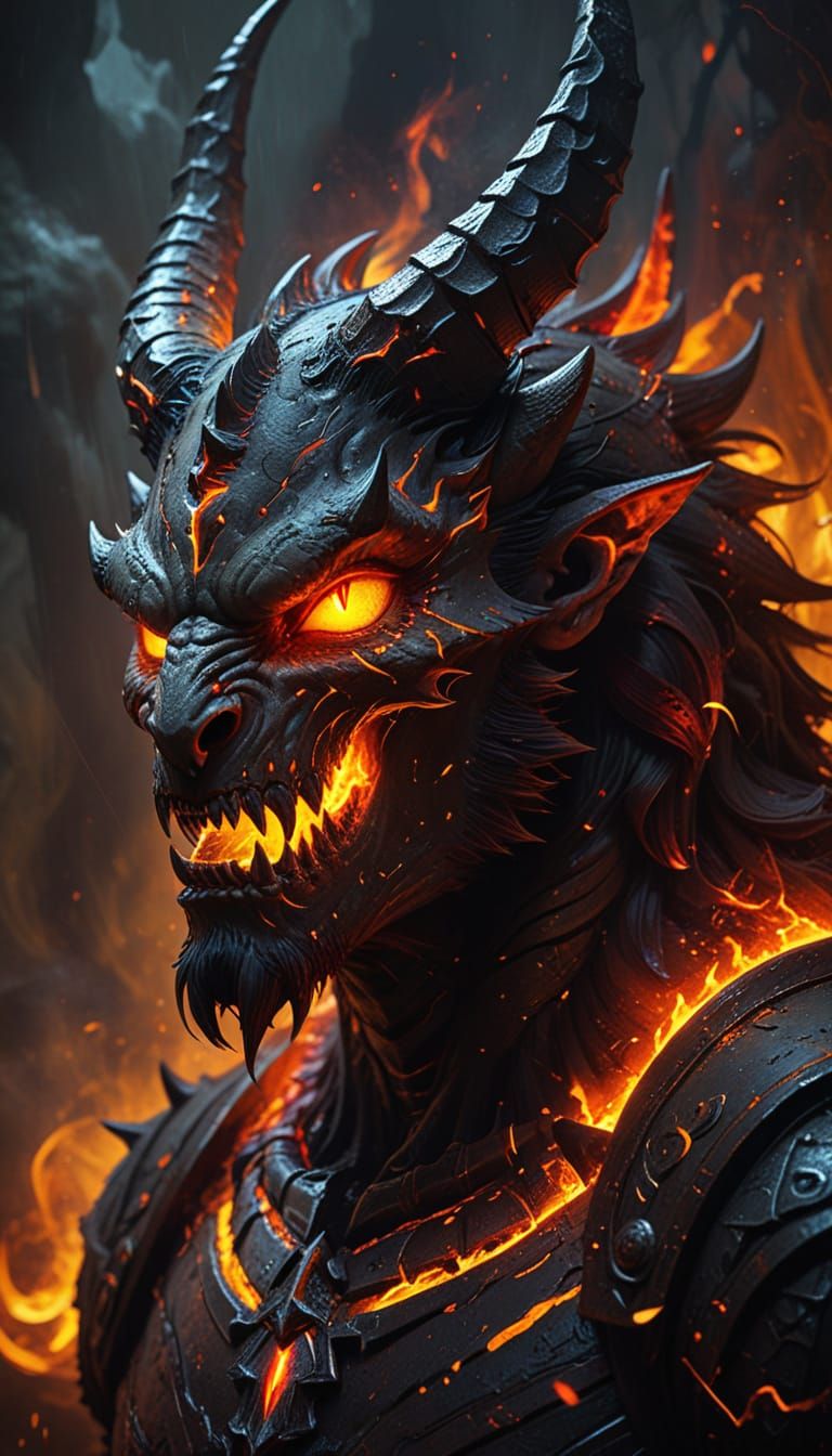 Dark Fantasy Portrait of a Malevolent Hellion