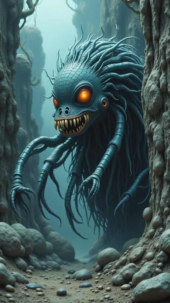 Platypus Chaos in Junji Ito Style