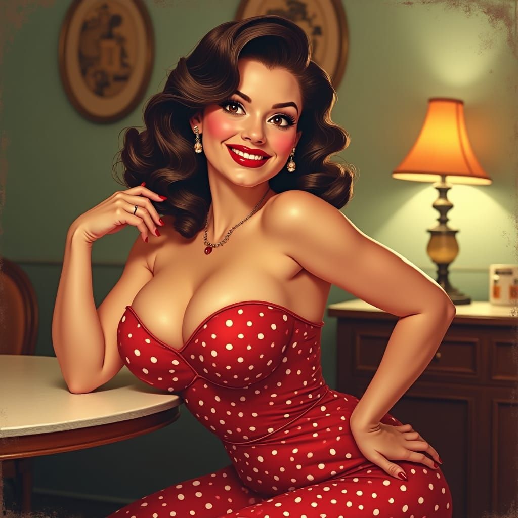 Classic Pin-Up Girl in Vintage Style