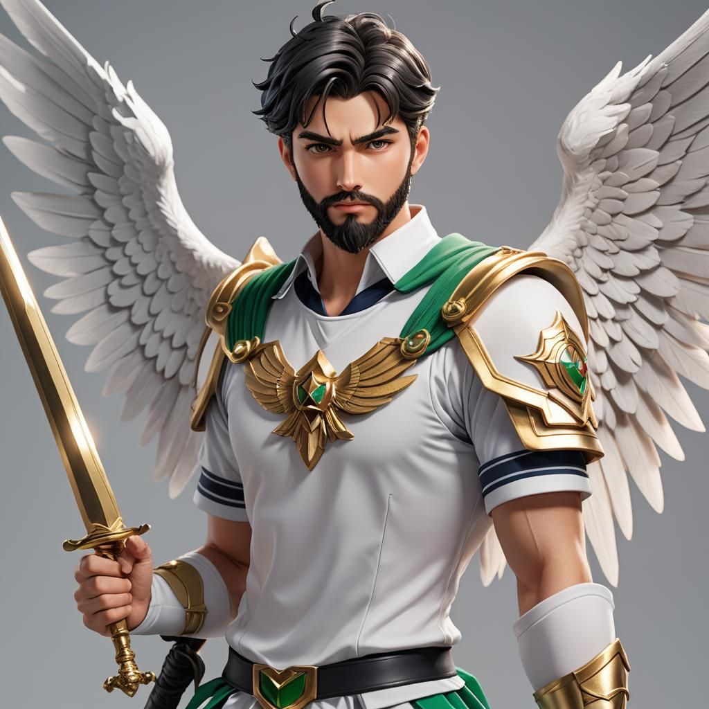 Sailor Scout Cosplay with Angel Wings in Anime Style