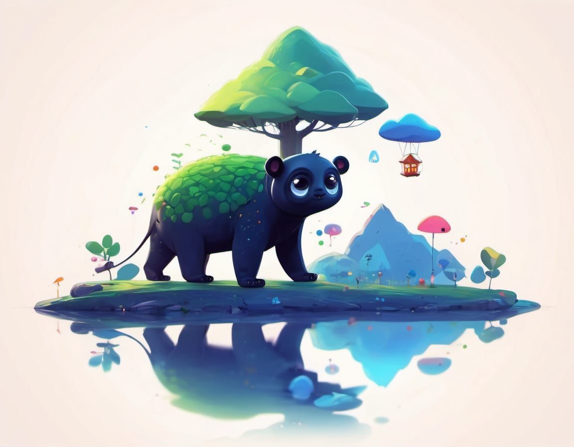 Colorful Kawaii Art with Expressive Eyes