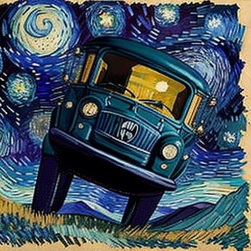 Van Gogh Style Car Blastoff