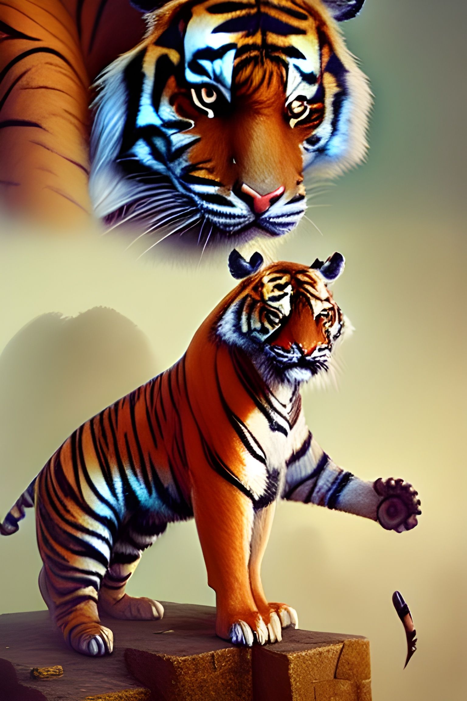 Hyperrealistic Tiger Queen Portrait in Jean Baptiste Style