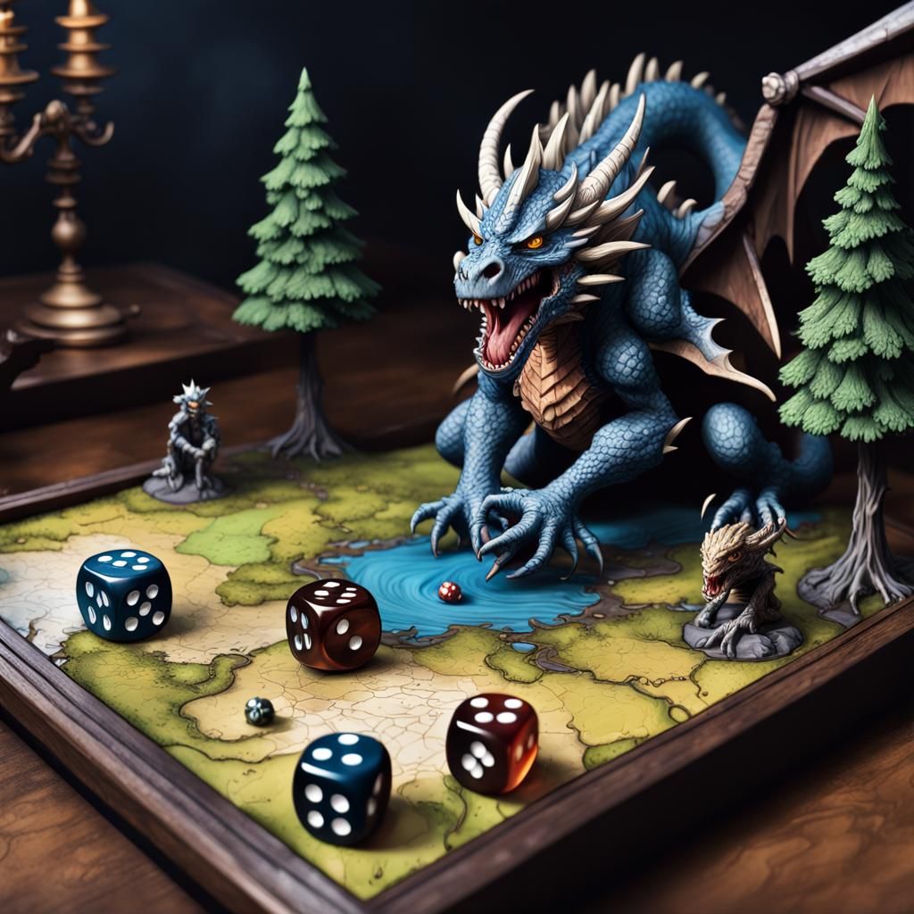 Detailed D&D Tabletop Game with Miniatures